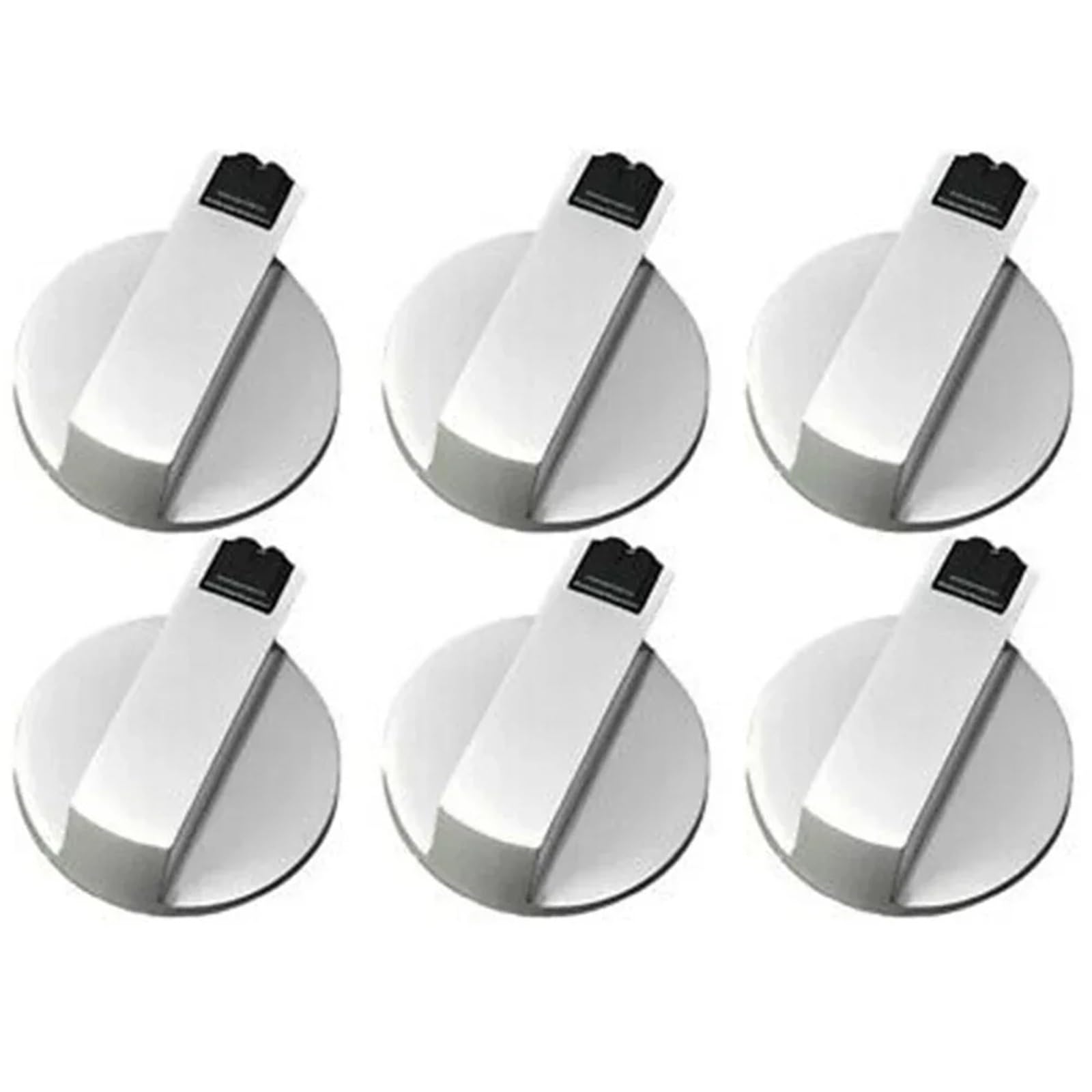 WXBCDS Gas Cooking Knob 6 Pcs 6mm Universal Oven Knobs For Stoves Cooker Set Of 6 Silver Gas Stove Knobs Accessories Replacement Assembly Button