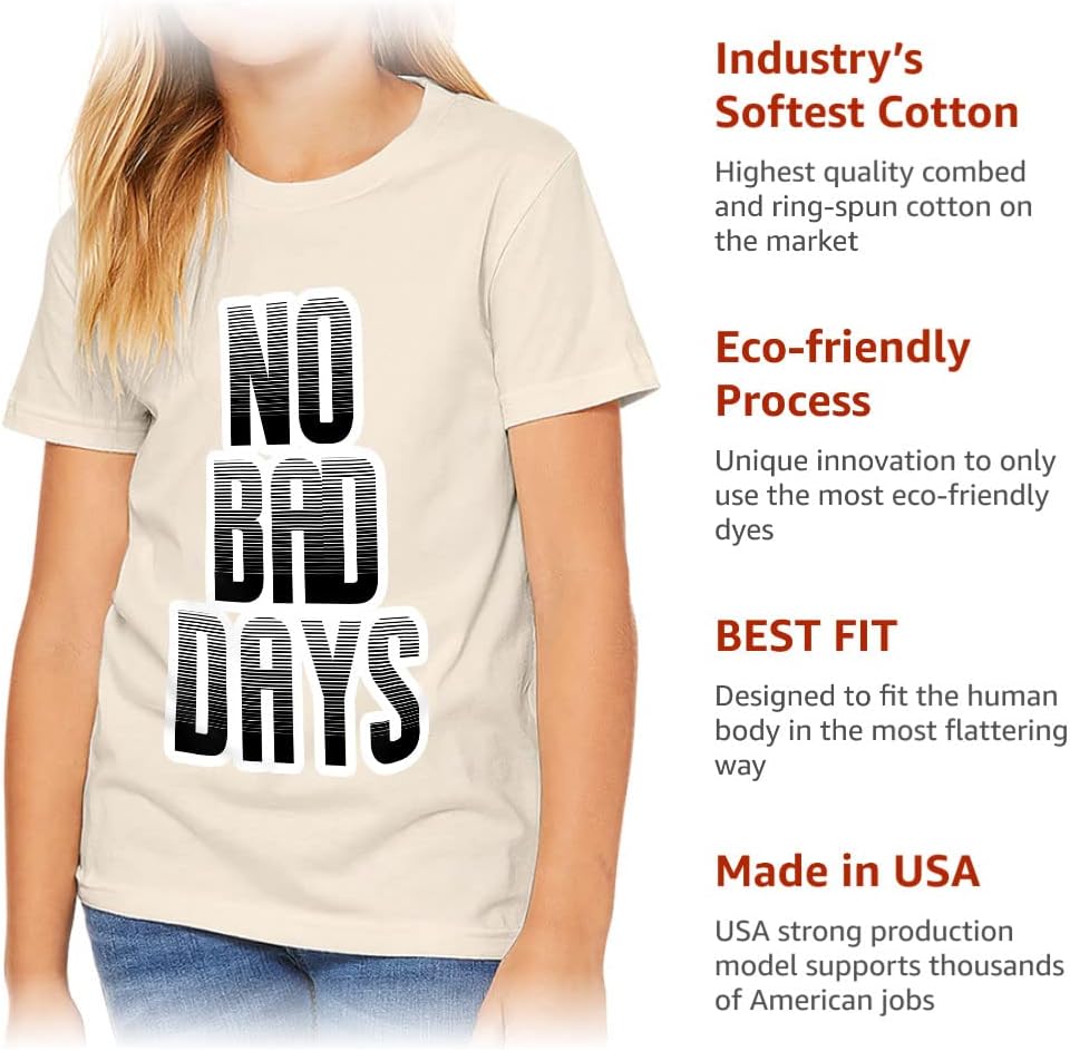 No Bad Days Kids' T-Shirt - Positive Vibes T-Shirt - Quote Design Tee Shirt for Kids