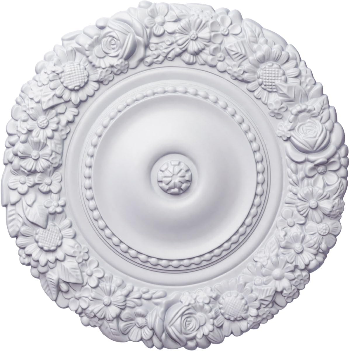 Ekena Millwork CM21MA 21-Inch OD x 2 1/4-Inch ID x 2-Inch P Marseille Ceiling Medallion