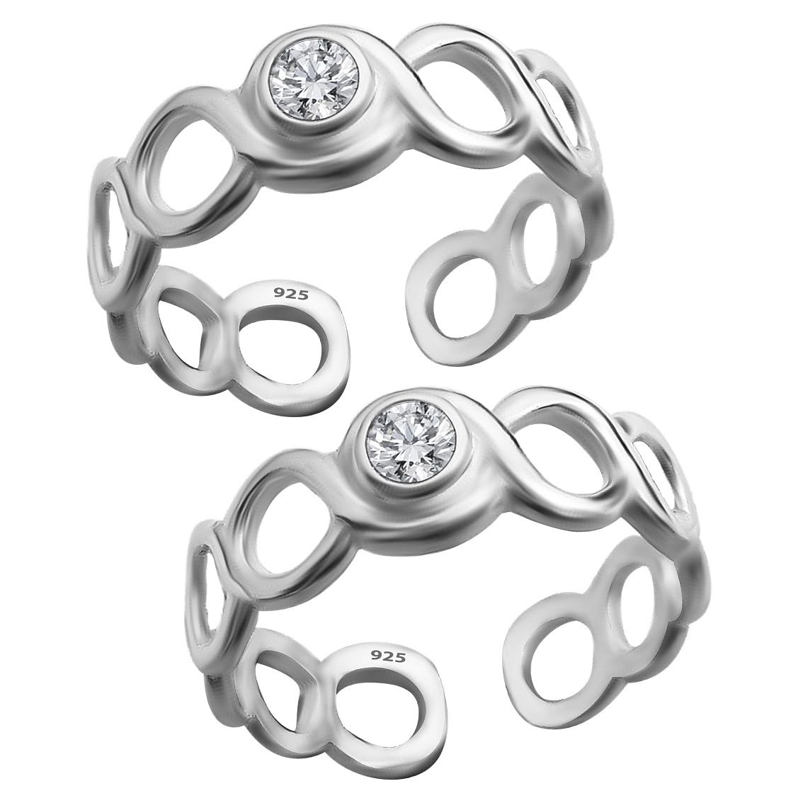 Parnika (Formerly MJ CZ Studded Band Design Silver Toe Rings in Pure 92.5 Sterling Silver for Women (B097TPRTTB) Amazon Price History, Amazon Price Tracker