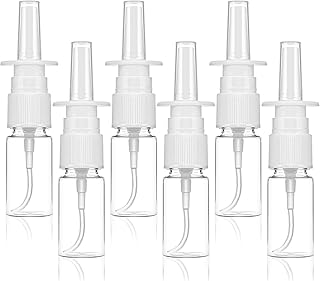 Larrel 6 PCS Nasal Spray Bottle, Small Portable Nose Spray Bottle Plastic Refillable Nasal Sprayer Container Rhinitis Care Sprayer for Home-Made Saline Nasal Perfume (Clear) 10ml