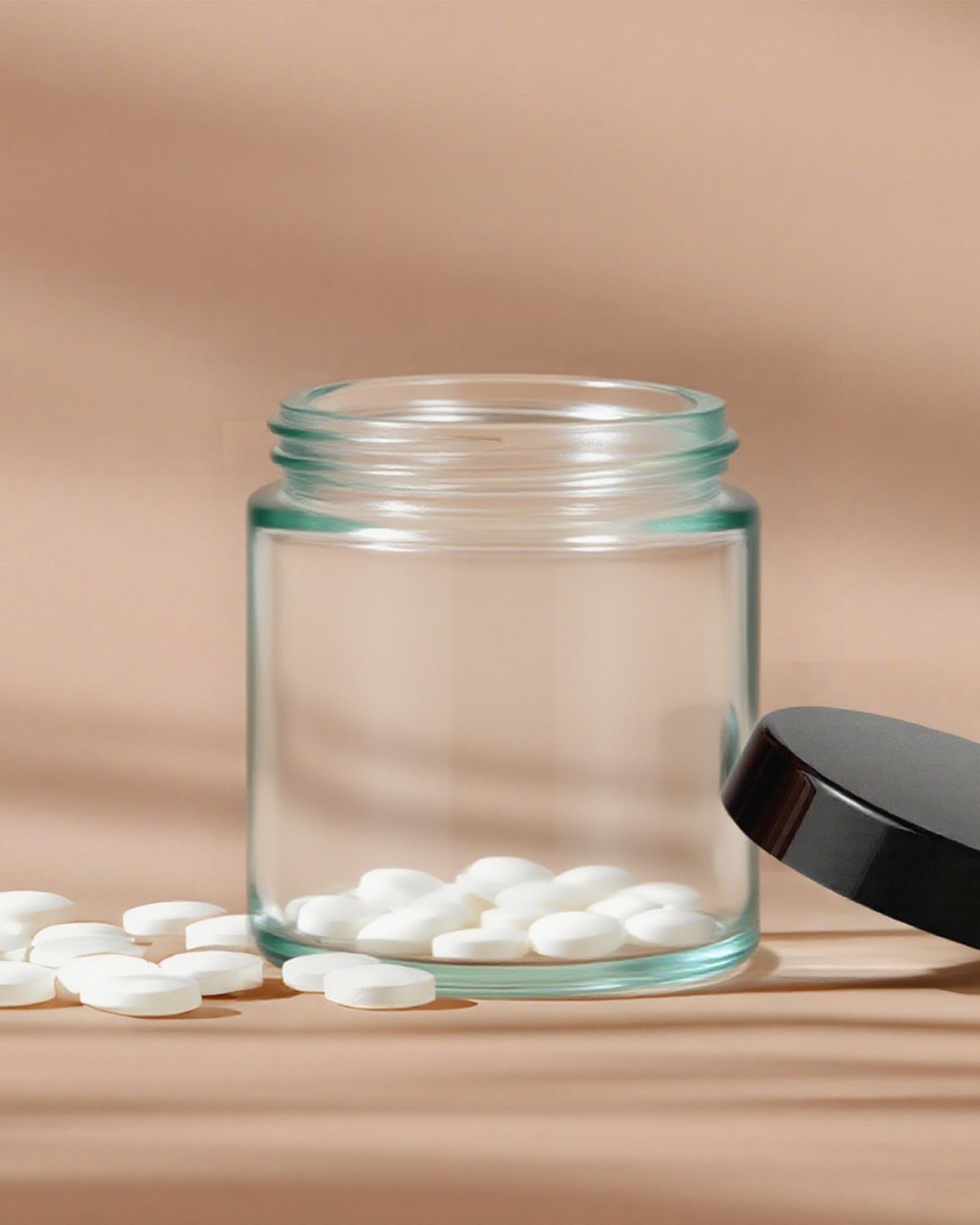 Clear Glass Jars with Lids – Airtight Refillable Storage Containers