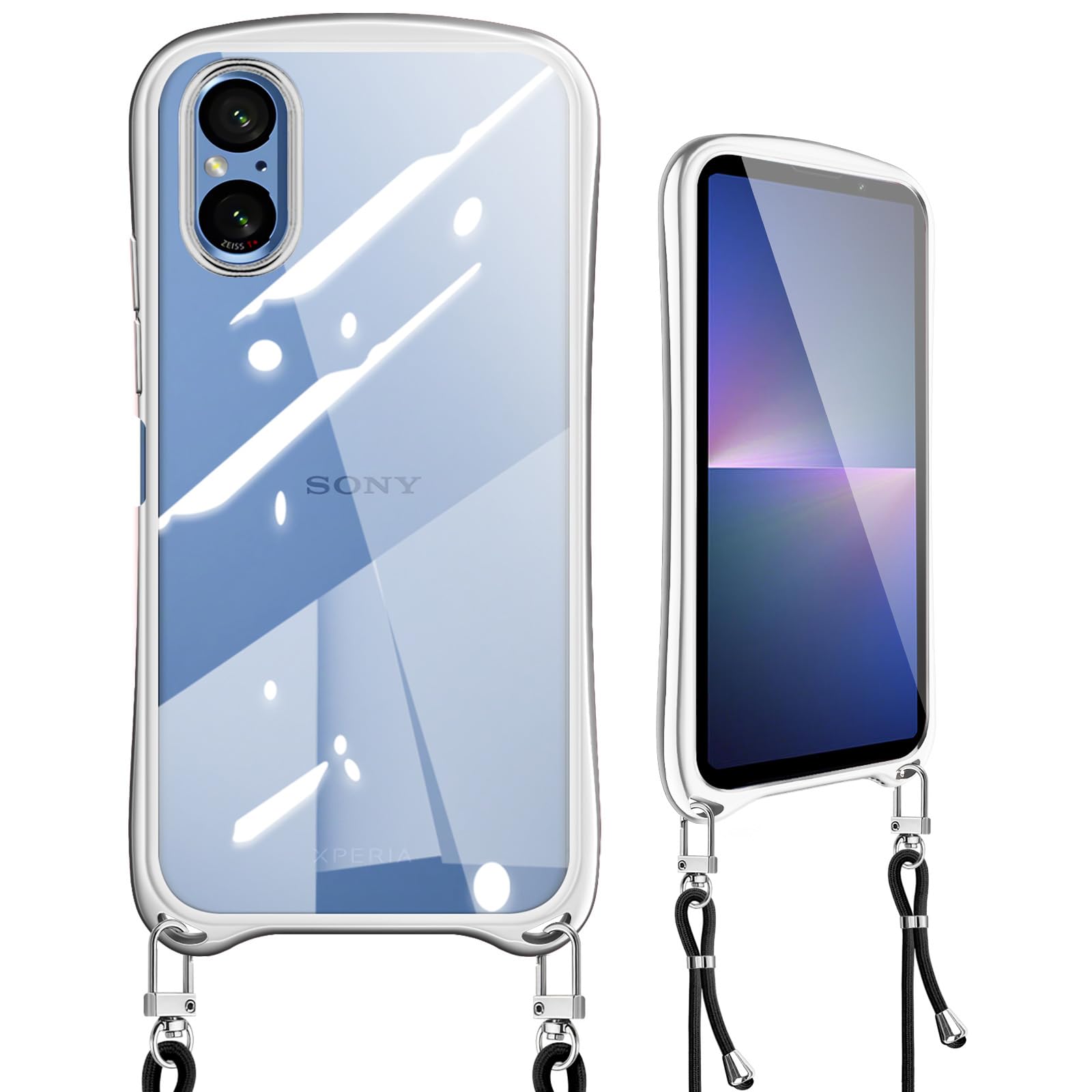 Amazon.co.jp: Xperia 5 V ケース ショルダー クリア ストラップ付き