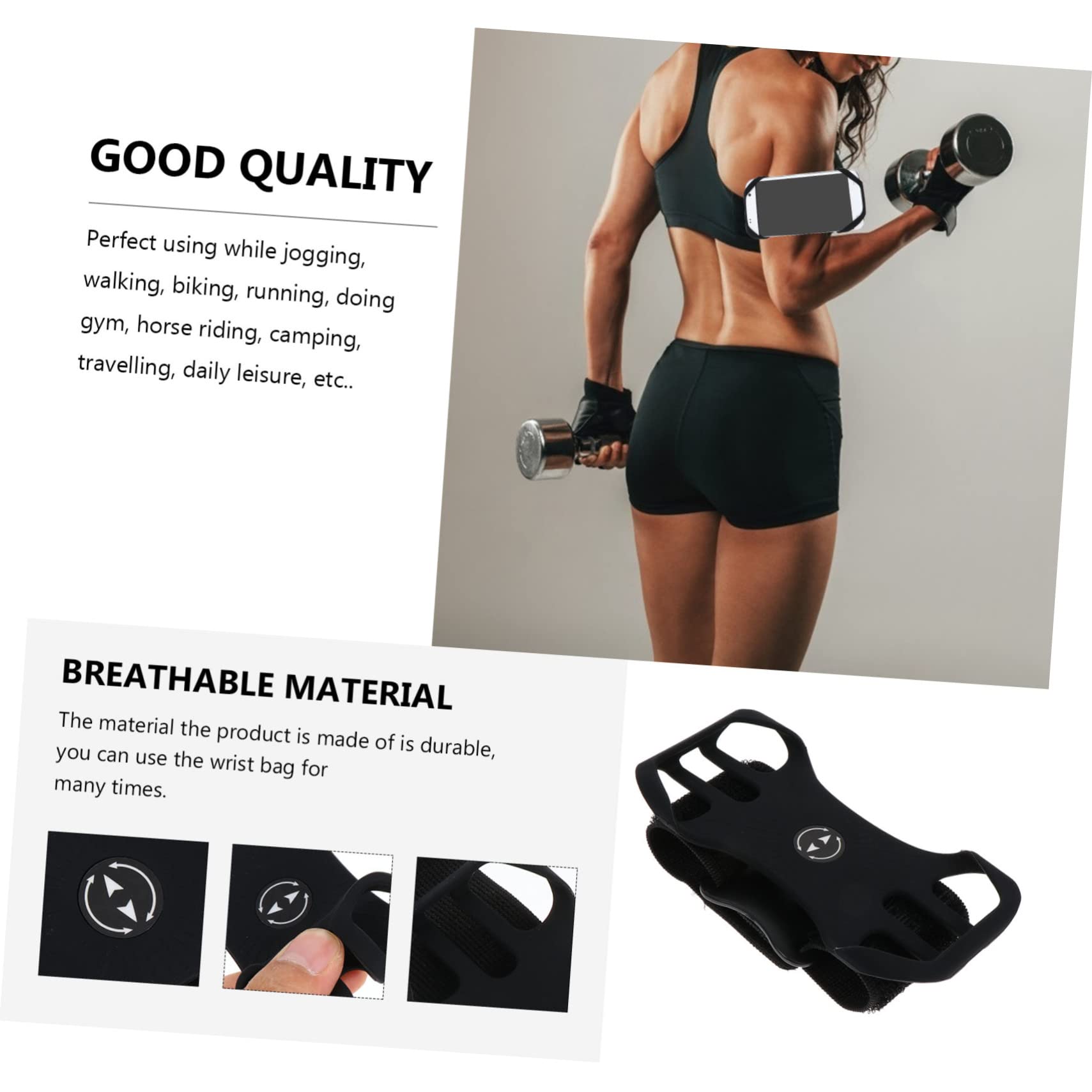 Gadpiparty 3sets Bracciale Sportivo Con Tasca Per Telefono Borsa Per Corsa Accessorio Per Jogging e Allenamento Adatto Sport All Aperto e Attività Fisica