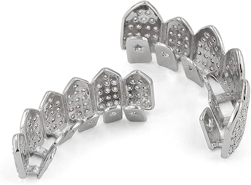 Miniatura 4 de JINAO Parrillas chapadas en oro de 18 quilates para tus dientes Macro pavé CZ con barras de moldeo adicionales incluidas para hombres y mujeres