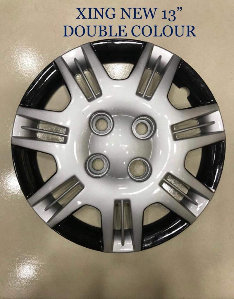 Sparedeals - Wheel Covers Black and Silver Colour for Hyundai Santro Xing - 13 Inches (Set of 4 Pcs.)