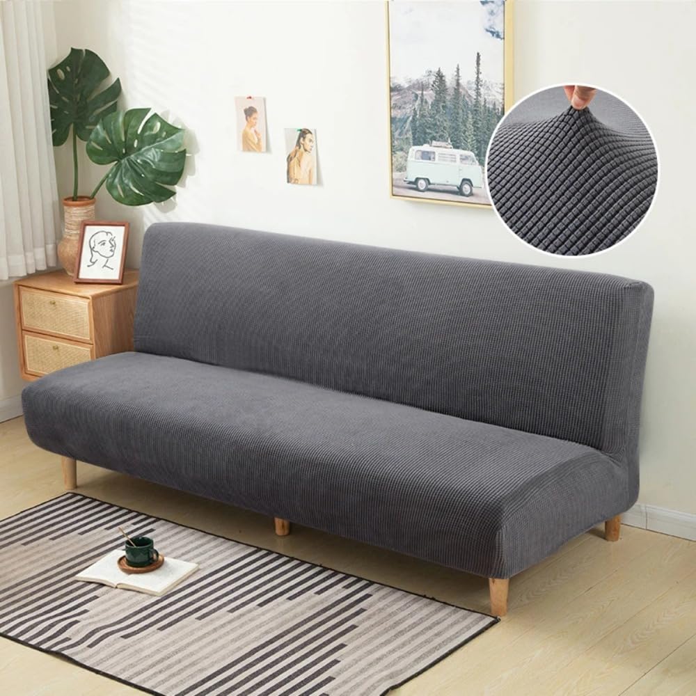 Housse de canapé clic clac convertible jacquard extensible 120-155cm