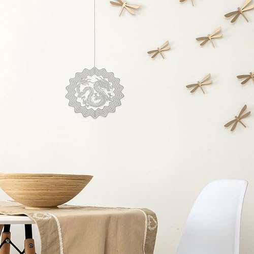 OSALADI 2 piezas colgantes de viento hilanderos de sublimación 3D viento metal escultura al aire libre decoración de jardín para interior exterior