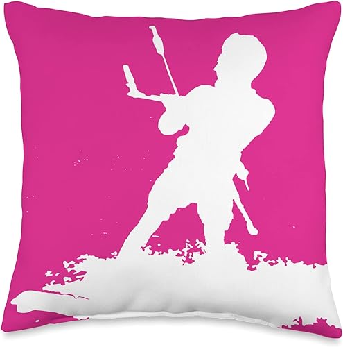 Kitesurfing Enthusiast Riding A Wave - Almohada de silueta blanca, 16 x 16 pulgadas, multicolor