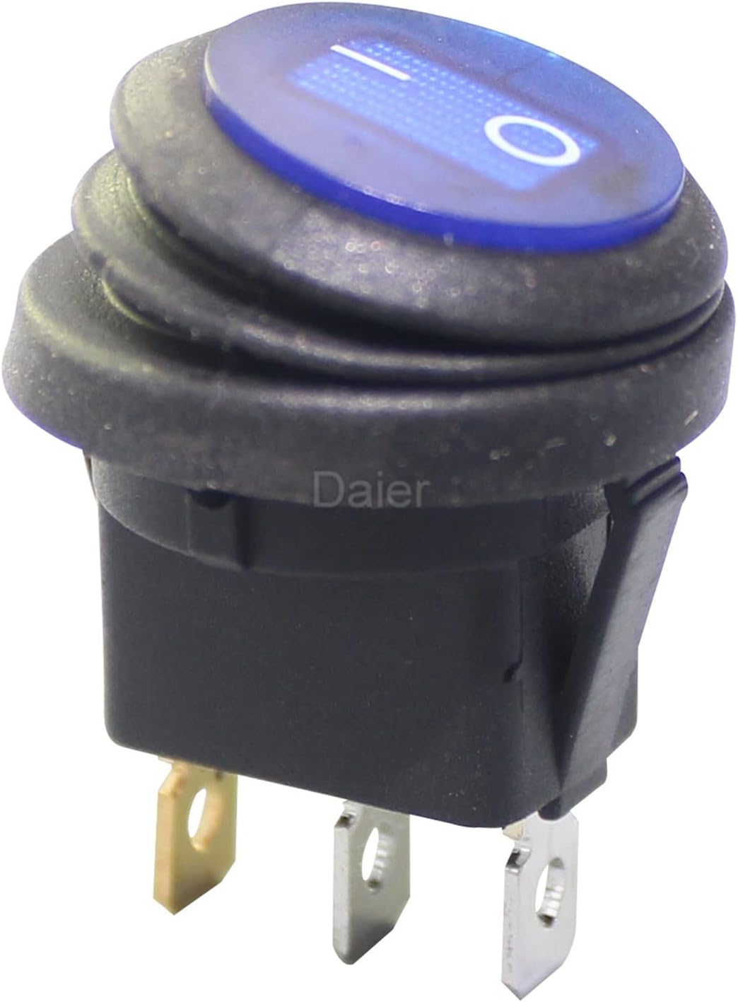 YANHAO 5Pcs 12V 20A KCD1 Rocker Switch LED Lighted Round ON/Off 3 Pins Toggle for Marine Car RV Truck (Color : 12V Red LED)