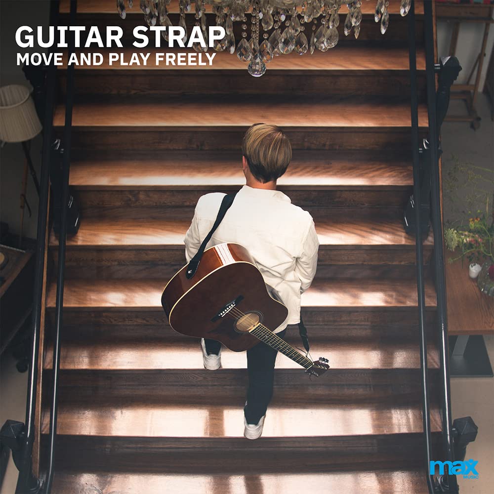 Akoestische gitaar voor beginners - MAX SoloJam Western gitaar - incl. gitaar stemapparaat, gitaartas en 2x plectrum - Naturel (hout) (Black)