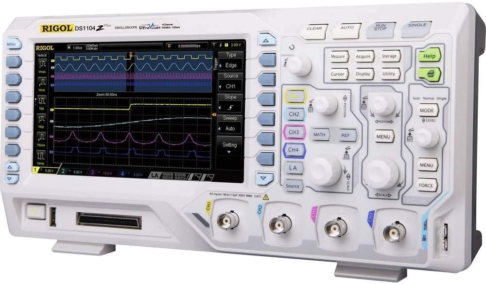 Rigol DS1104Z Plus Digital Oscilloscope 100MHz 4 Channels 1GS/s 24MP 8-Bit Digital Memory (DSO)