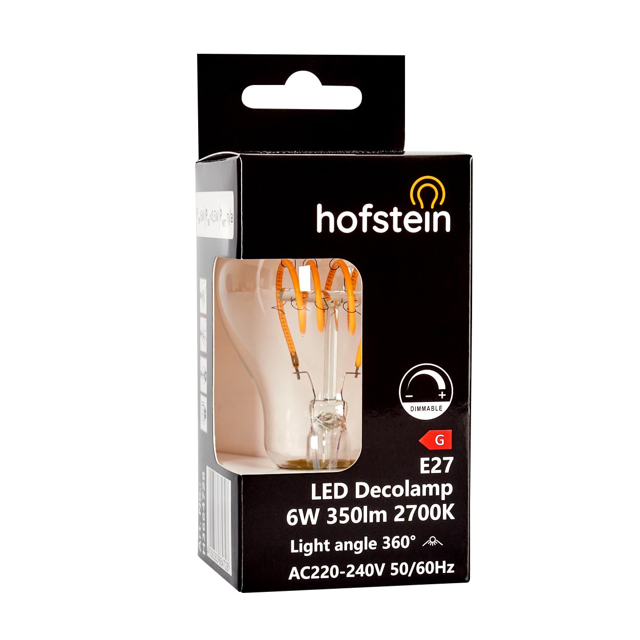 HOFSTEIN E27 LED Warmweiss Glühbirne Vintage Leuchtmittel 10er Set, 6 Watt Kugel Lampe Klar, E27 LED 2700K 350 Lumen A60 Dimmbar Für Wohnzimmer, Esszimmer Und Dekolicht