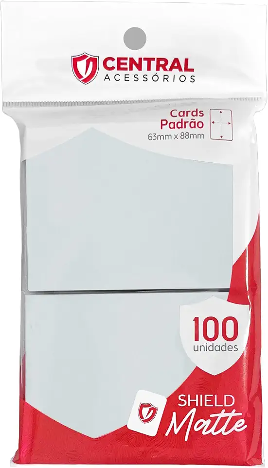 Shield Matte Standard Cor Transparente Fosco Sleeve com 100 protetores de cartas cartinhas ideal para videos e fotos.