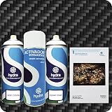 STARTER Wassertransferdruck Set Hydro Dipping Kit: Aktivator 400 ml + Hintergrundfarbe + Lack + Grundlegende Bedienungsanleitung + Wassertransferdruck Folie Breite: 100cm. Länge: 400cm (HFC-103)