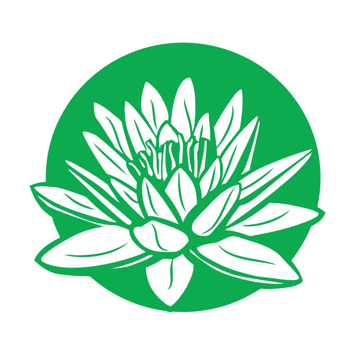 Lotus Floral Yoga Studio Meditation Wall Decals 54x60.3cm Waterproof Large Green