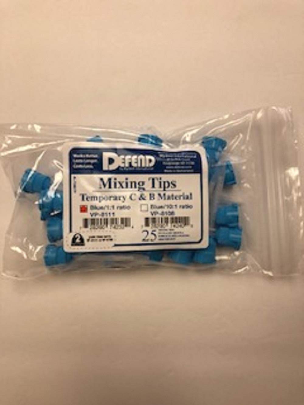 Defend Mixing Tips Temporary C and B Material Blue/ 1:1 Ratio VP-8111 25/Bag