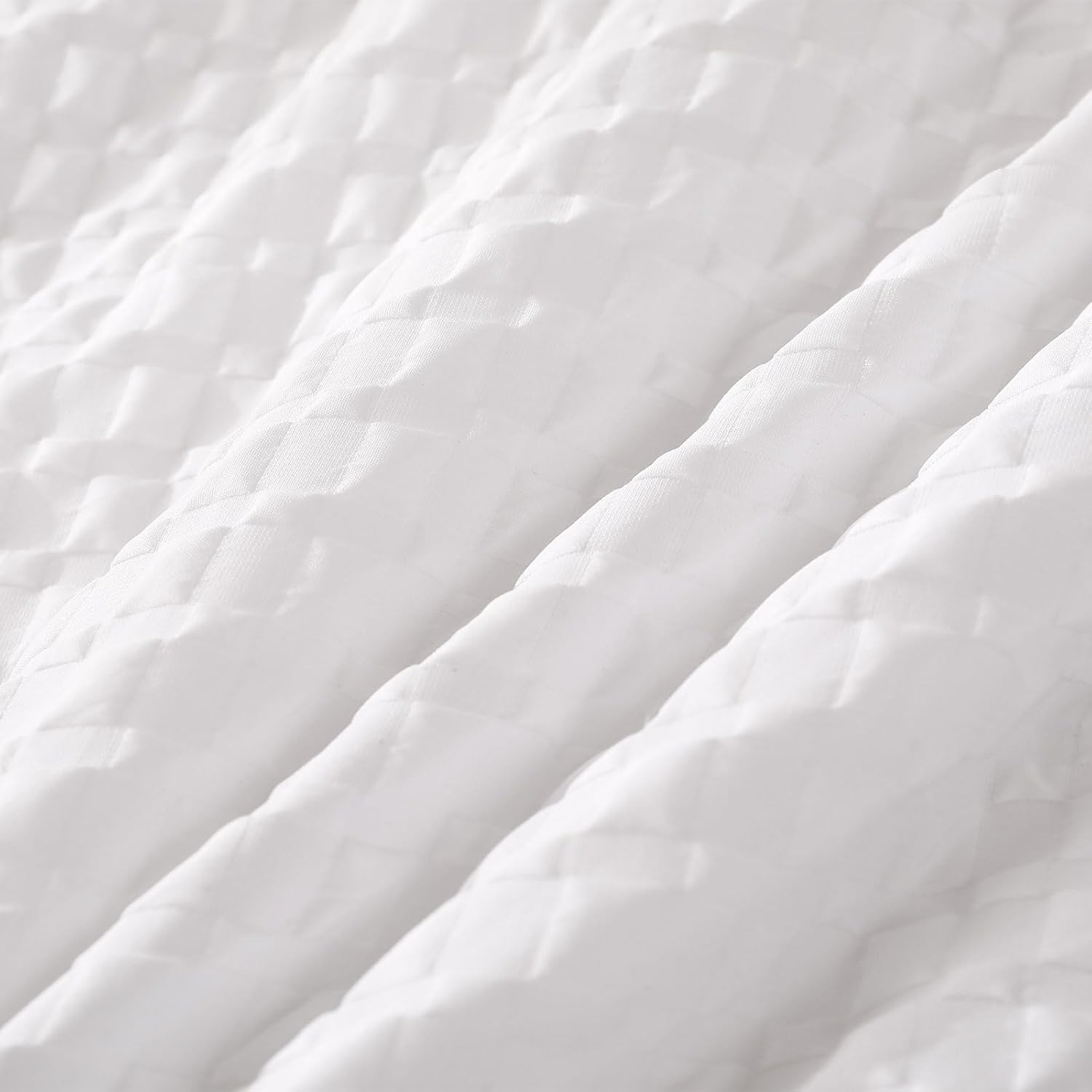 Yiran 3 Pieces Queen White Weave Comforter Set Waffle Seersucker Checkered Comforter with 2 Pillowcases Soft Microfiber Puckering Bedding Set 90"x90" - Image 6