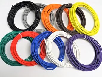 AC/DC Wire And Supply 10 AWG Automotive High Temp GXL Wire Stranded Copper Wire 10 Colors Made in USA 50FT EA