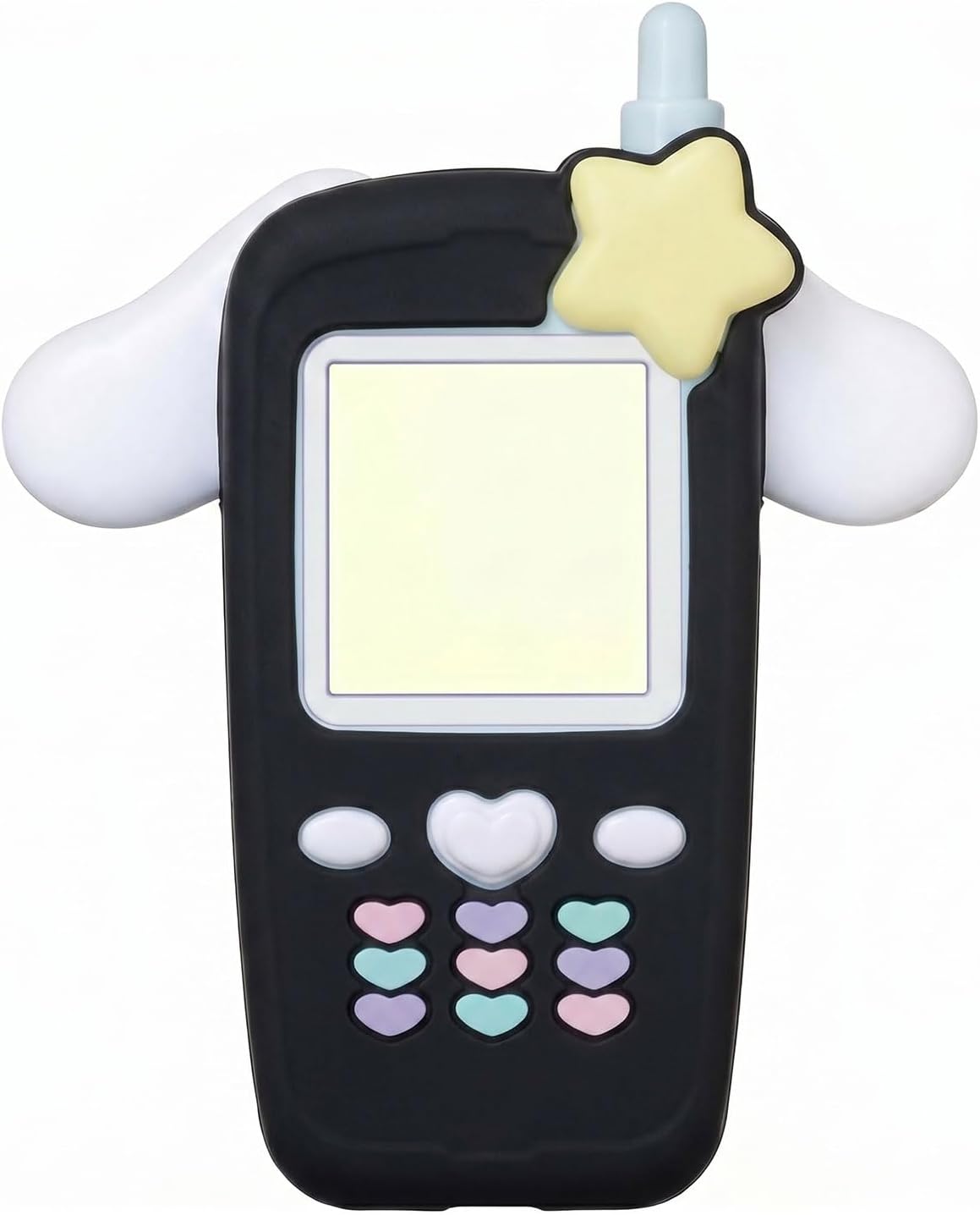 NIUQCTIAN Silicone Protective Case [BANDAI (BANDAI)] Impact Resistant, Fall Prevention, Anti-Abrasion Prevention, Waterproof, Dirt-proof, Dustproof, Lightweight Full Protective Cover (Black) for Nagayoshi Cell Phone Sanrio Characters CINNAMOROLL/HELLO KITTY/KUROMI Ver