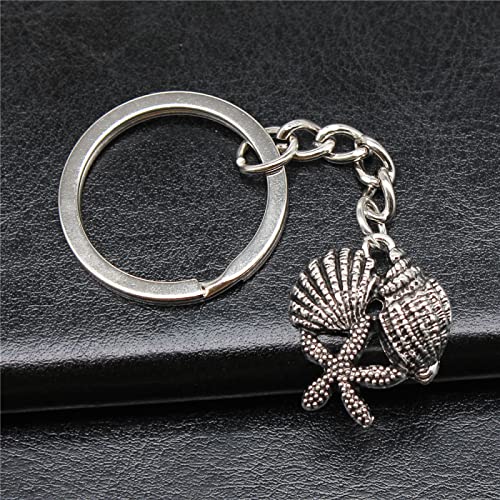 Llavero De Hombre, Cadena De Soporte De Metal DIY, Colgante De Estrella De Mar Vintage, Llavero, Accesorios Creativos De Joyería para Fiestas, GIF