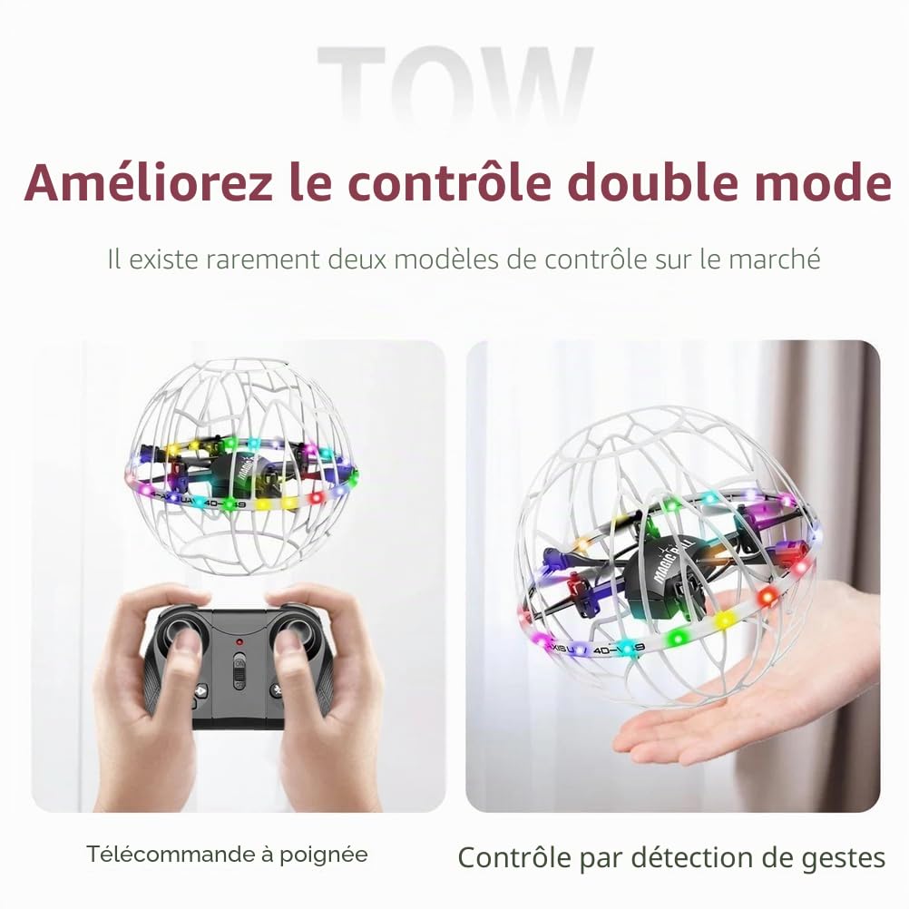 Drone rc pour compétition de Football, WiFi FPV, Maintien de la Pression d'air, hélicoptère à Induction Infrarouge, Ballon Volant rc, Jouets, Cadeaux,Noir,Triple Battery