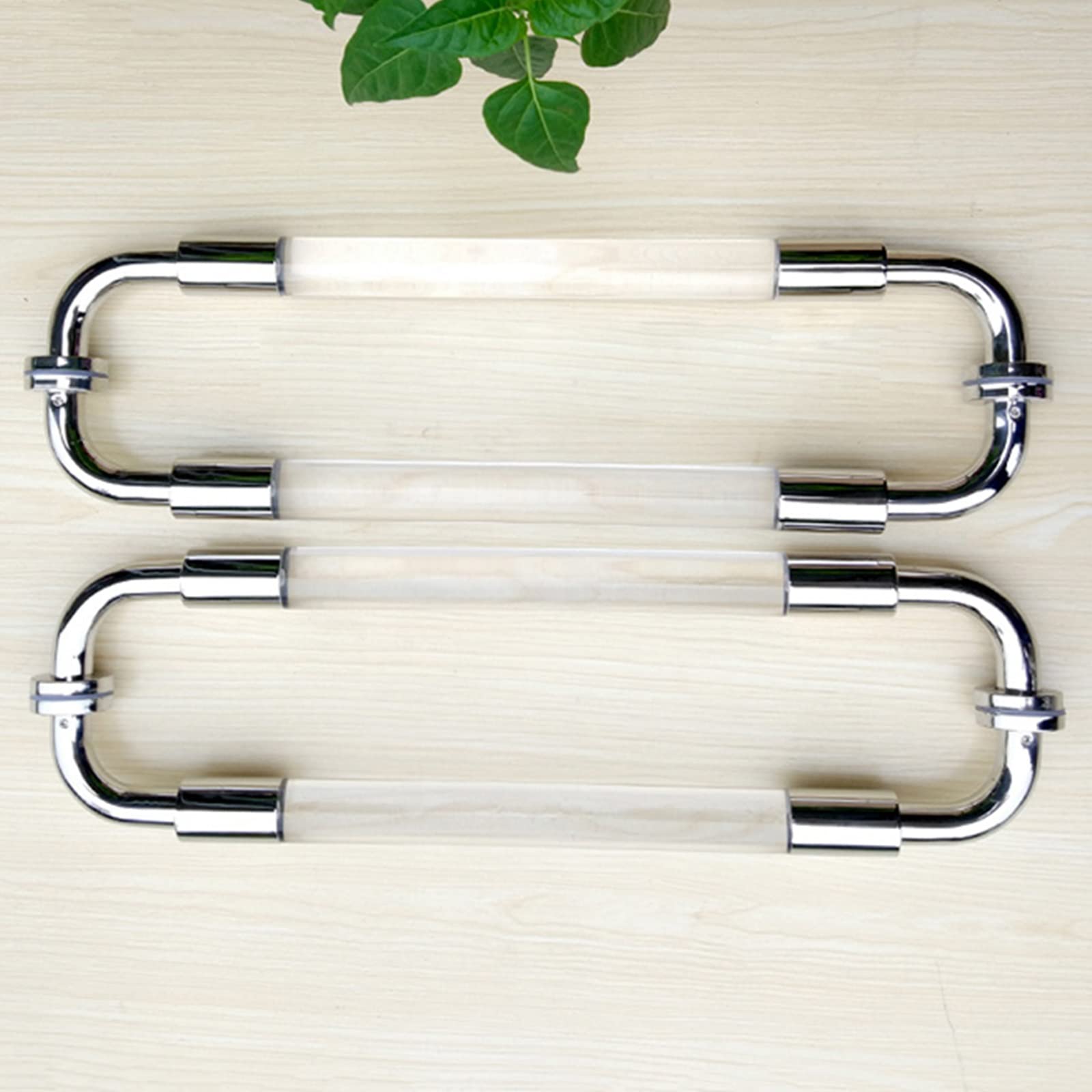 Manija de Acero Inoxidable para Puerta corrediza de Vidrio - Tirador de acrílico Transparente de Doble Cara para Entrada, mamparas de Ducha, herrajes para Puertas Principales - Diseño durade