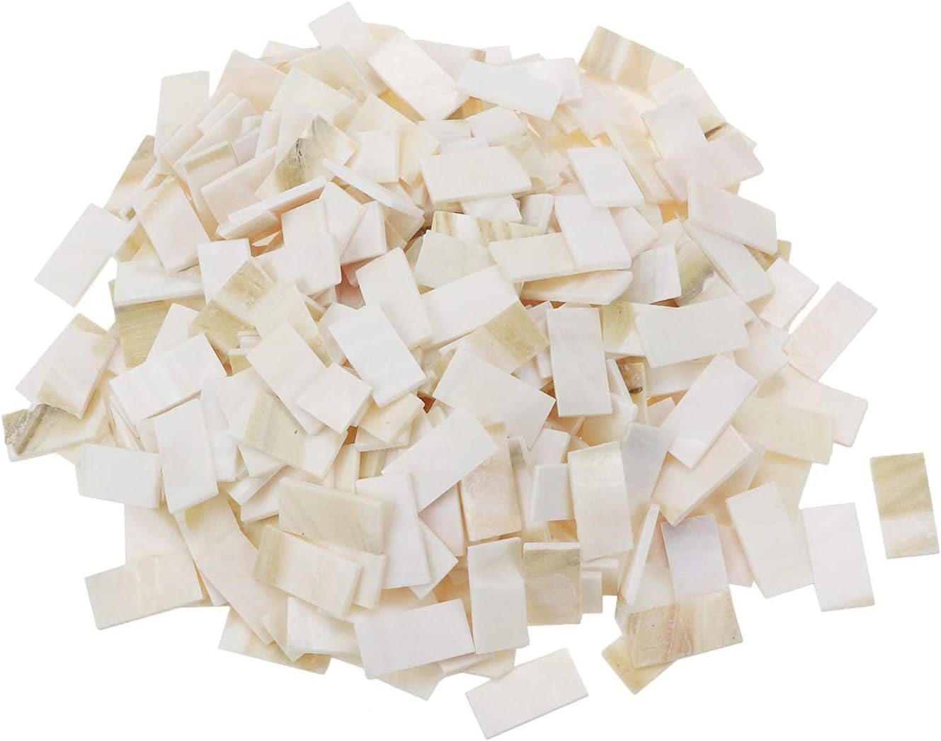 HONJIE 2x1cm Bulk Natural Mother of Pearl Mosaic Tiles for Home Decoration or DIY Crafts,300Pcs
