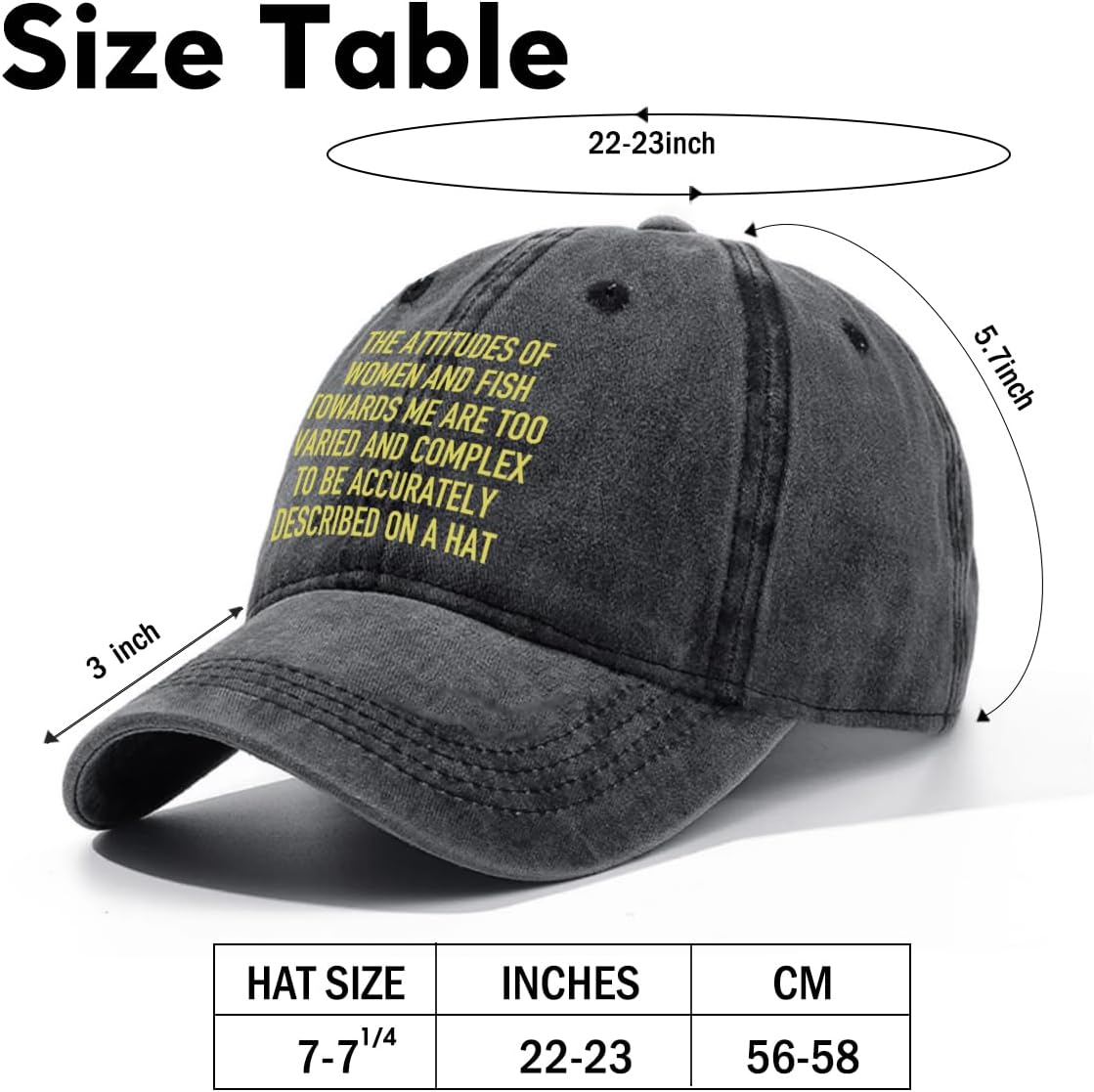 Fishing Adjustable Cotton Baseball Cap, Funny Trucker Hat Gift for Men Women Grandpa Dad Fishing Lover Fisherman image 2