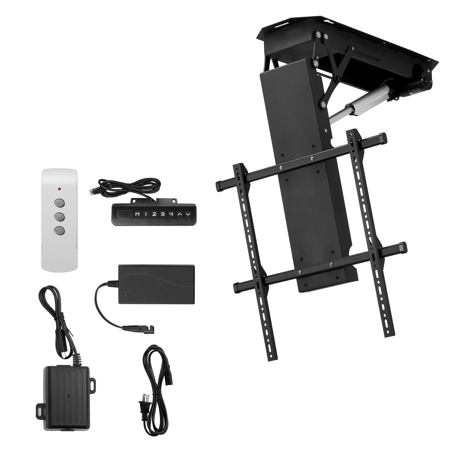 VEVOR Soporte de Techo Motorizado para Televisores de 813 a 1778 mm, Soporte Plegable Ajustable Eléctricamente Compatibilidad Máxima de Montaje VESA de 60 x 60 cm para Televisores de hasta 50 kg