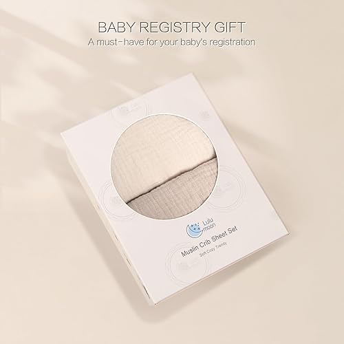 Miniatura 6 de lulumoon Sábanas de muselina para cuna de bebé, sábanas ajustables de algodón neutro para niños y niñas, paquete de 2