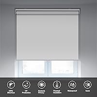 Vista 5 de BERISSA Persianas enrollables opacas para ventanas, sin cordón, con protección UV, ahorro de energía, oscurecimiento de habitación, para ventanas