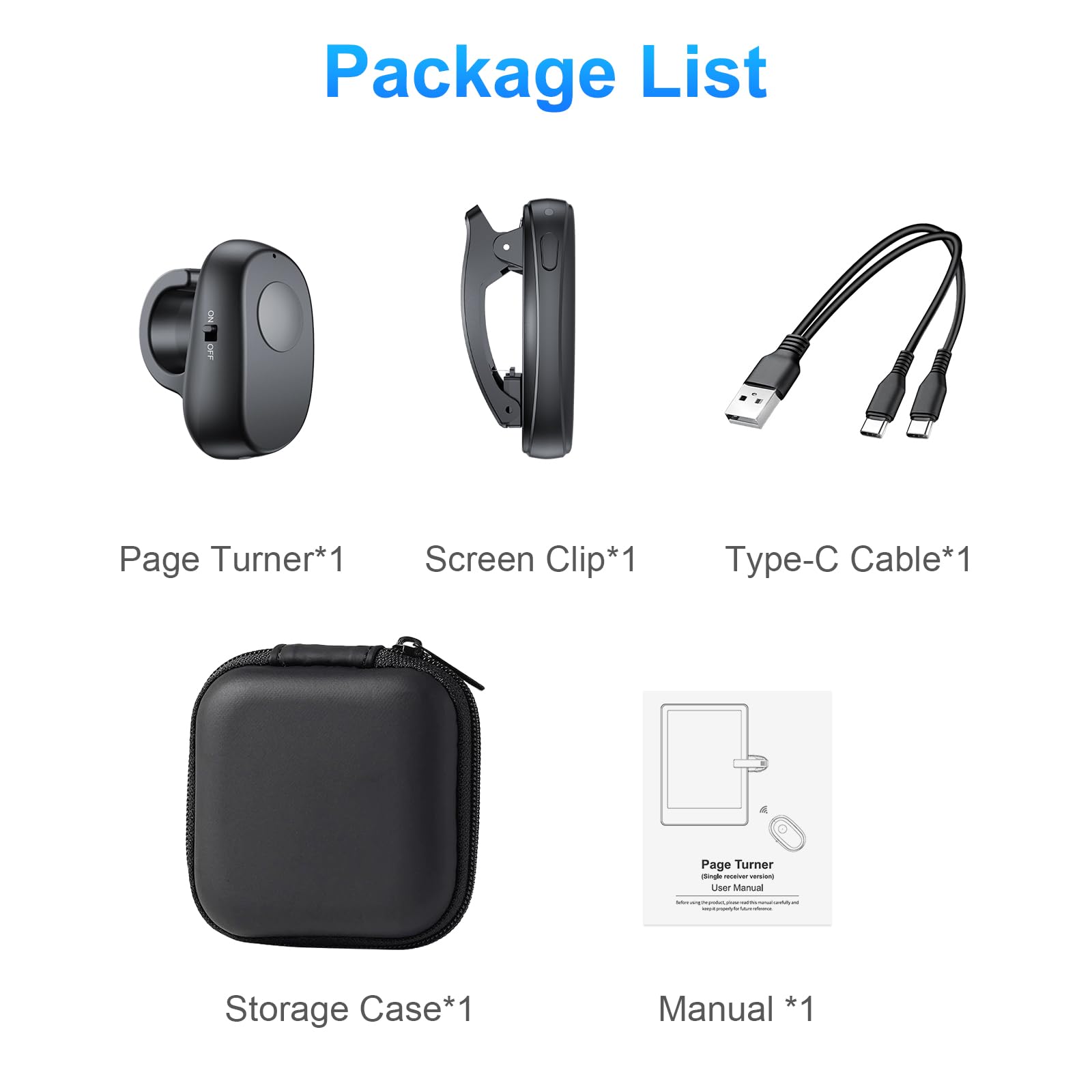 [1 clip] Pagina Turner per Kindle Paperwhite: Kindle Remote Page Turner, anello per dito Kindle Clicker Page Turner, per iPad Android Tablet lettura romanzi/fumetti, trigger di controllo fotocamera