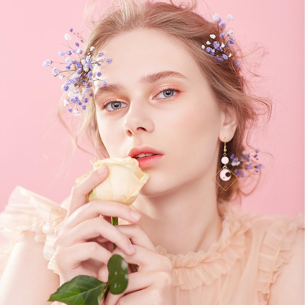 SUNNYCLUE 1 Box 40Pcs 20 Styles Assorted Pink Charms Gold Enamel Charms Bulk Metal Alloy Heart Bowknot Star Rose Flowers Animal Shaped Pendants for Jewelry Making Bracelet Necklace DIY Craft Findings - Image 5