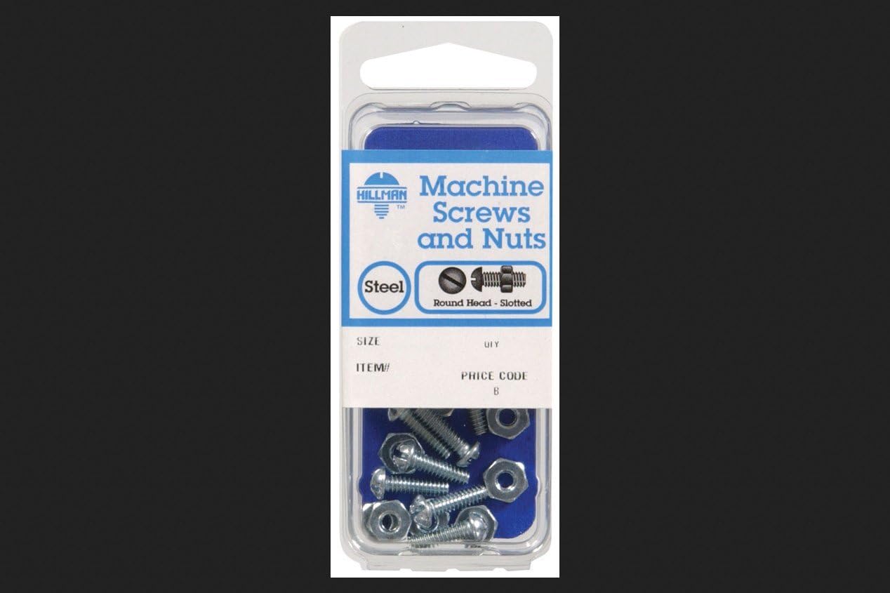 Hillman No. 1/4-20 in. x 1/2 in. L Slotted Round Head Zinc-Plated Steel Machine Screws 8 pk