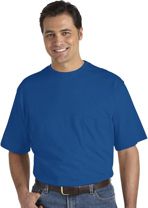 Harbor Bay by DXL Men's Big and Tall Moisture-Wicking Pocket T-Shirt Nautical Blue 2XLT