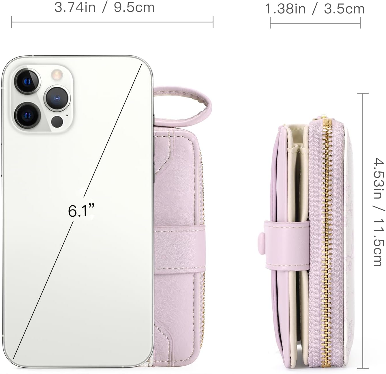 GAEKEAO Small Wallet for Women Leather RFID Blocking Bifold Zipper Pocket Credit Card Holder Purse Wallets with ID Window - Image 3