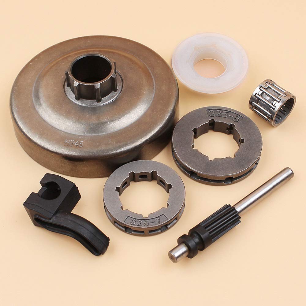 .325 "embrague tambor piñón bomba de aceite engranaje helicoidal compatible con Husqvarna 340345 346XP 350351353445450 piezas de motosierra