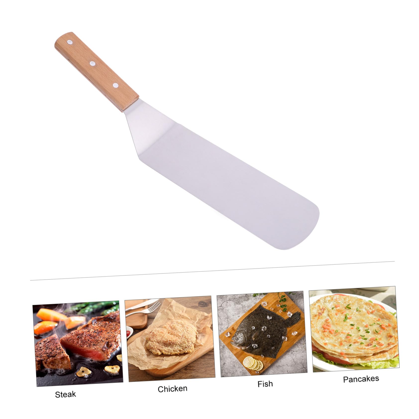 Toyvian Espátulas De Acero Inoxidable Para Pizza y Transferencia De Pasteles Mango De Madera, Juego De 5 Piezas, Resistente y Práctico, Accesorios De Cocina Para Hornear y Cocinar