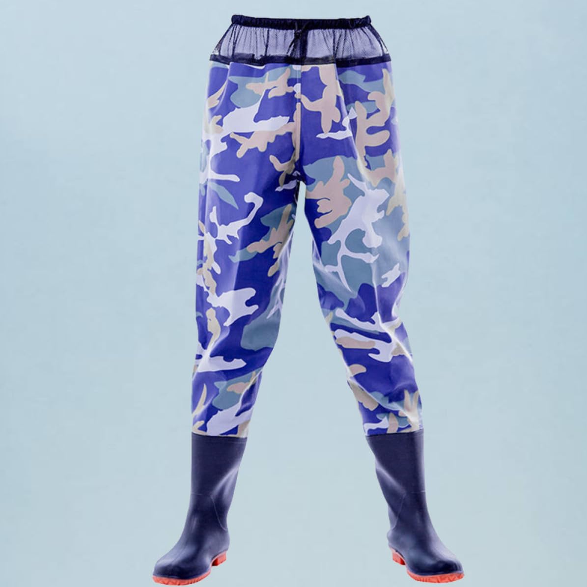 Uonlytech Pantaloni da Pesca con Stivali, PVC Blu, Regolabili 40 Yard