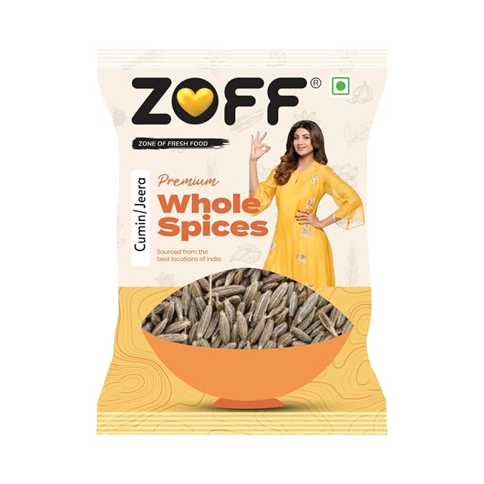 Zoff Whole Cumin Seeds Jeera 200gm - 100% Natural & Fresh - Hygienically Packed, Rich Aroma & Flavor - Nutrient-Rich Spice for Indian Cooking