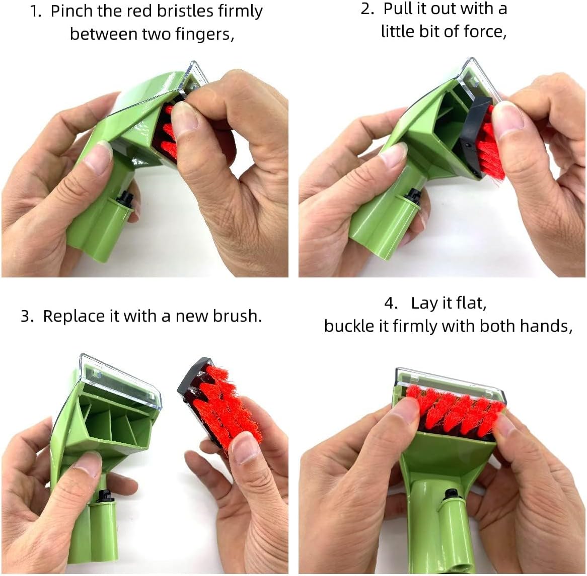 1400B 3in Little Green Machine Brush Replacement Parts Compatible for Bissell 4075 3353 3194 2458 3588F 1986 1425 1400 1400W Multi-Purpose Portable Tough Stain Brush Tool Attachments Green（1+2 Pack）
