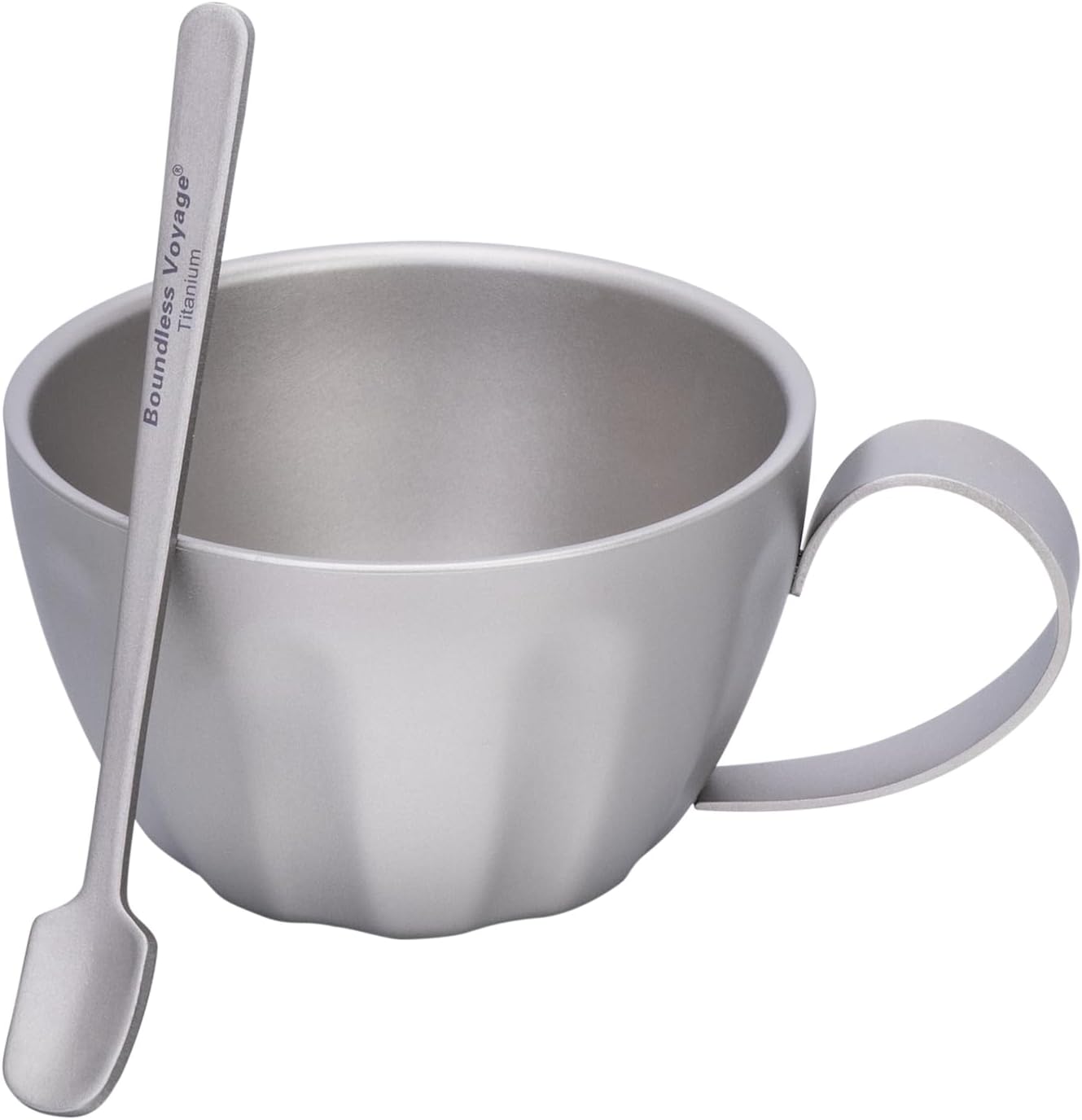 Boundless Voyage Titanium Espresso Cup 120ml Double Wall Coffee Cup, Compact & Lightweight & Heat Insulated, Fixed Handle for Home Barista, Office Outdoor Travel & Camping, Home used (matt)