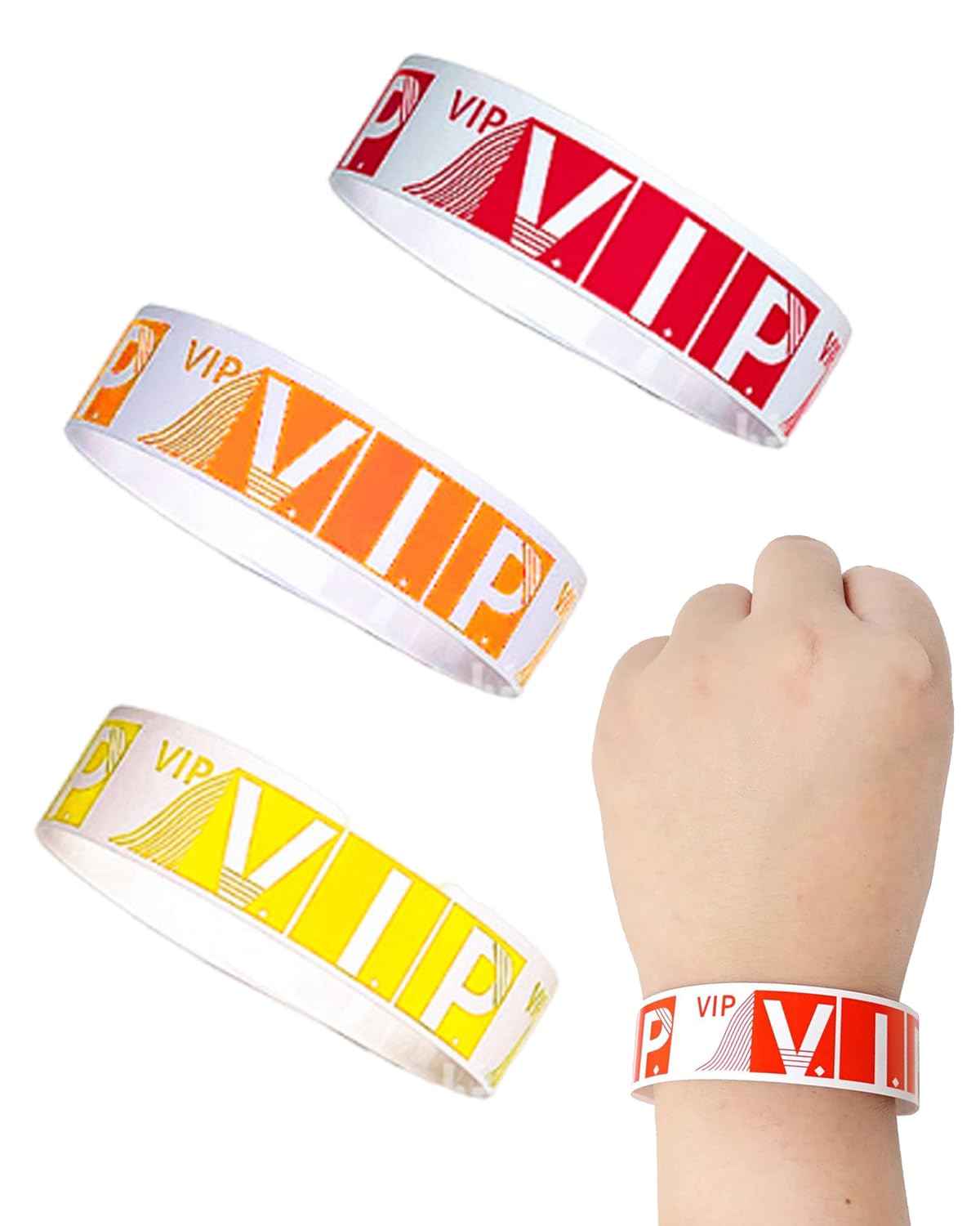 300 PCS Paper Wrist Band for Events, Neon Party Props, Concert Accessories, Paper Wristbands Arm Bands for Events Neon Wrist Bands, Lightweight Colored Wristbands Concert Party (Fluorescence With Letters)