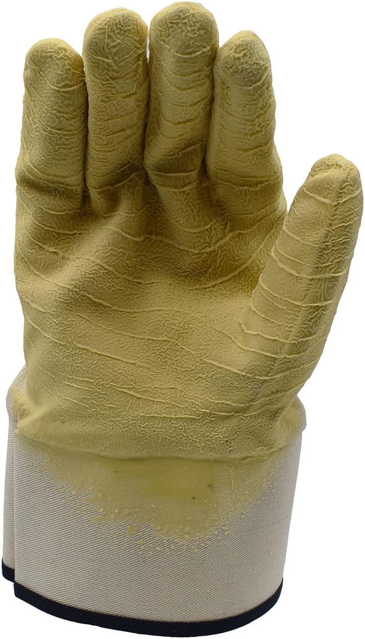 Cordova 5605 Ruffian Premium Rubber Dipped Gloves, Jersey Lined, Crinkle Finish, Safety Cuff, Large, 12-Pack