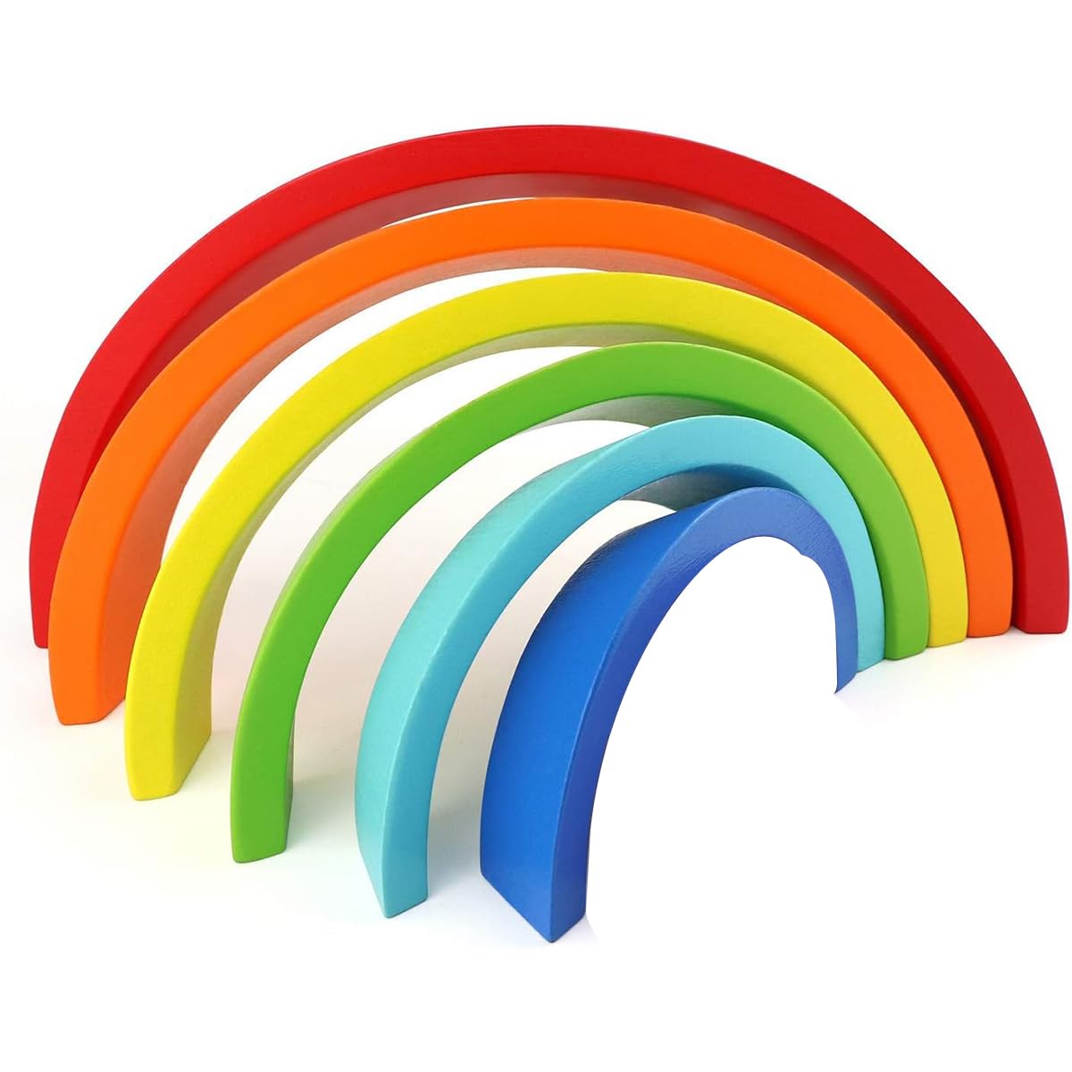 Tęczowa Drewniana Zabawka,Montessori Drewniana W Kształcie Tęczy,Układania W Stos Zabawka Edukacyjna,Tęczowe Klocki Zabawka Do Nauki,Do Przedszkola,Elementów Dla Dzieci,Czerwona,Kiuiom