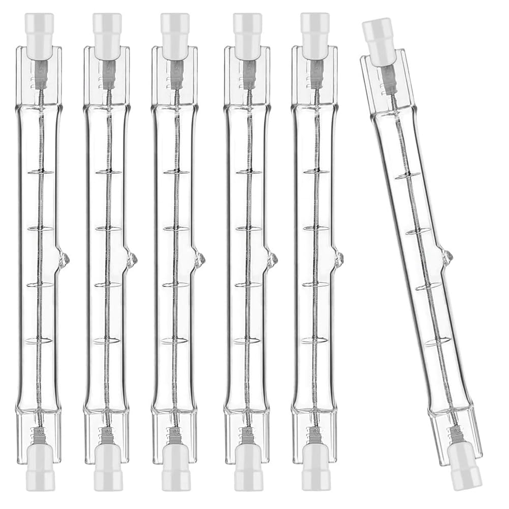 Pyanegn Transparent Color R7s Halogen Light Bulb 118Mm 200W 230V Halogen Rod R7s Halogen Bulb R7s Dimmable 6Pack
