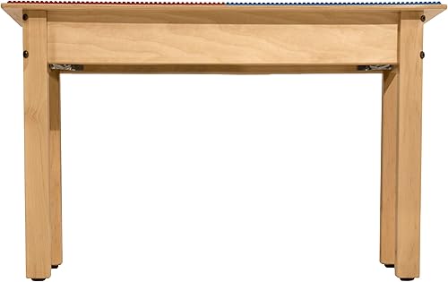 Miniatura 38 de Contender Time-2-Play - Mesa de juego rectangular de 30.75 pulgadas de ancho, bloques de Lego azul y verde, compatible con patas de madera de 22