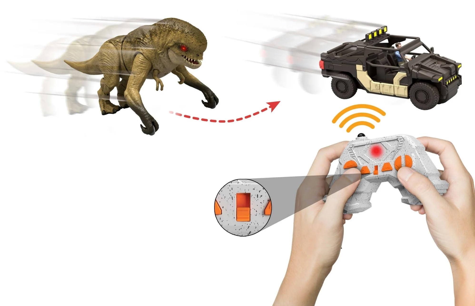 Amazon.com: MAGNETOE Jurassic Rebirth Track 'N Chomp Distortus Rex