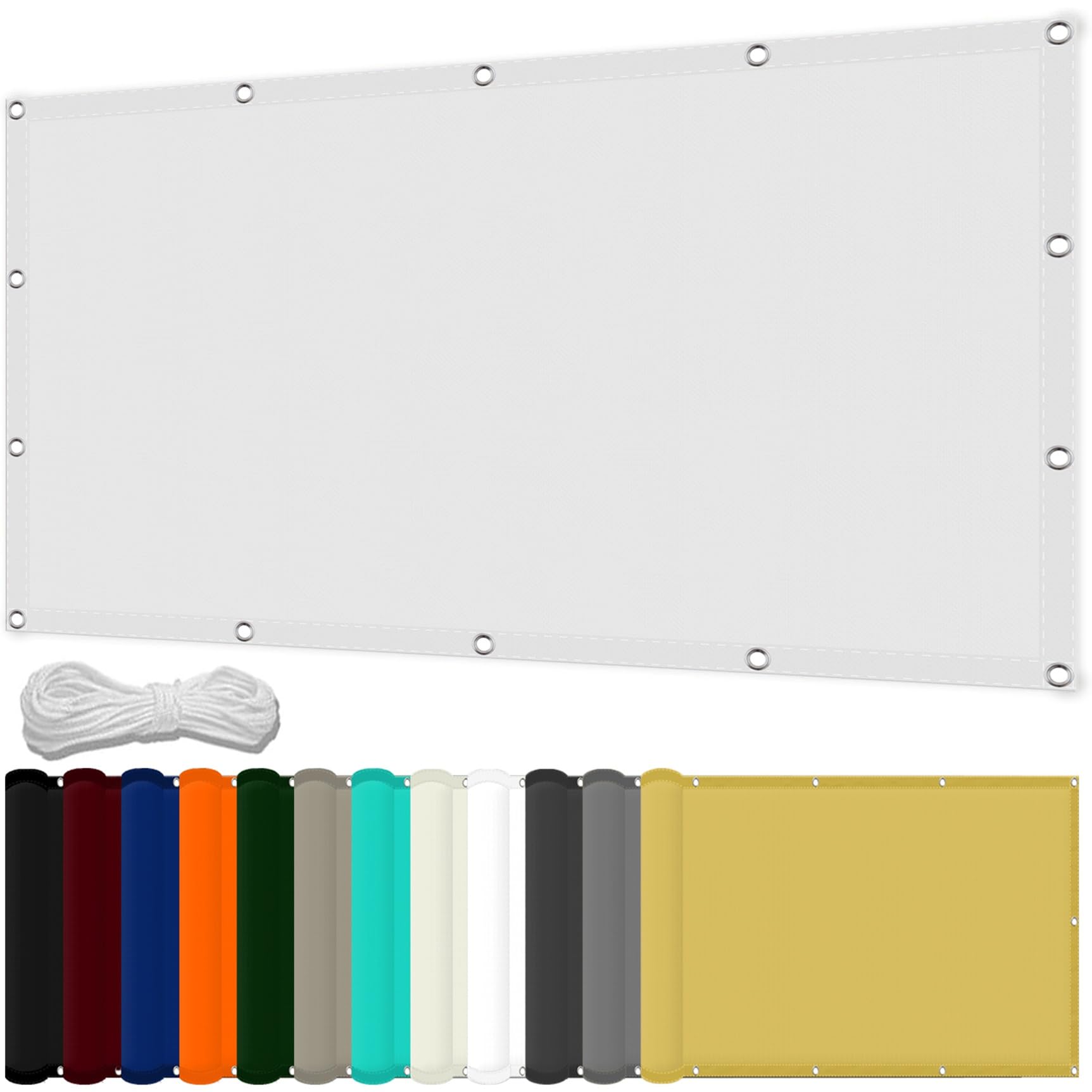 Filet d'ombrage 190x245 cm blanc imperméable et anti-UV pour extérieur